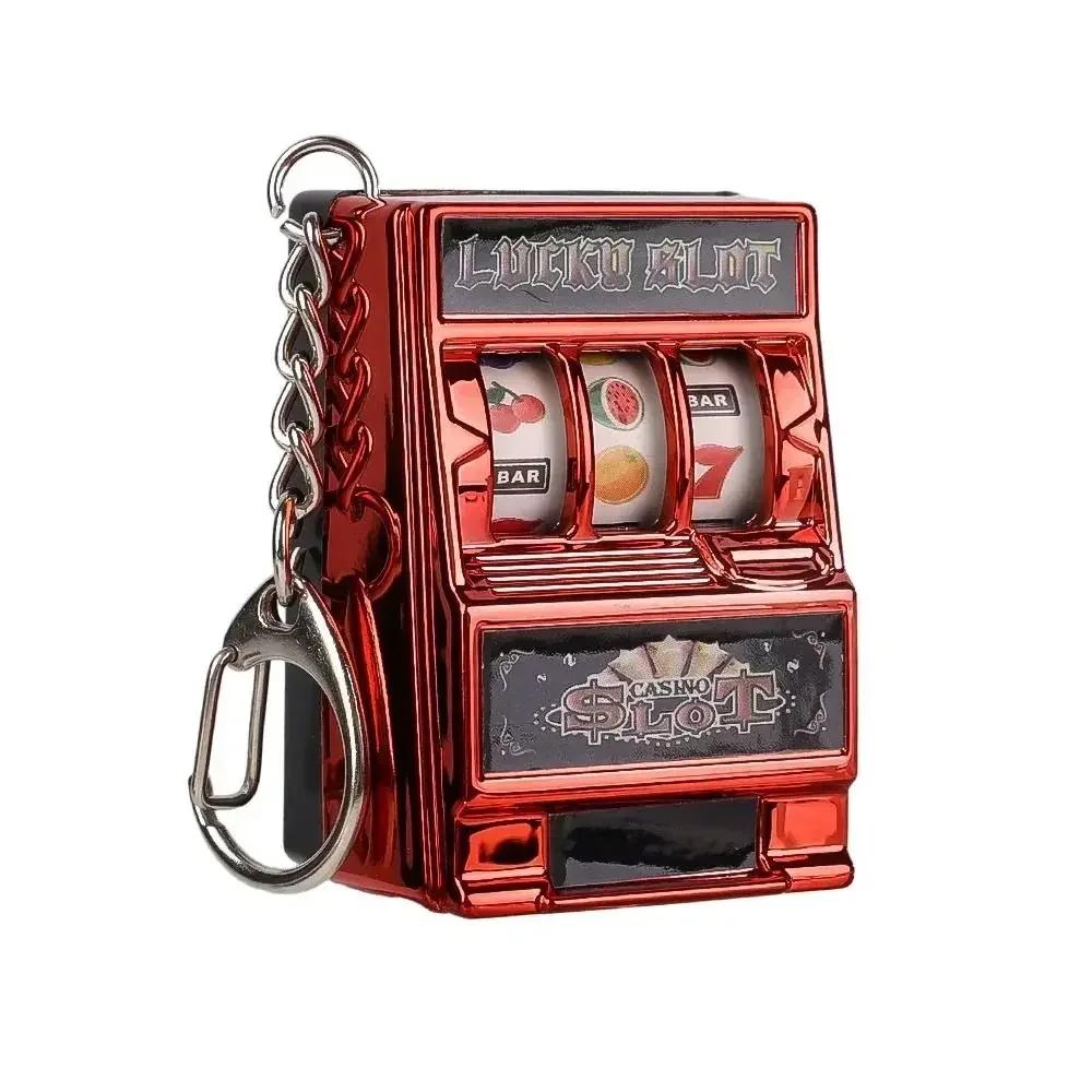 Portachiavi antistress a cartoni animati, mini slot machine a forma di frutta, giochi a gettoni, jackpot fortunato, bambini e adulti