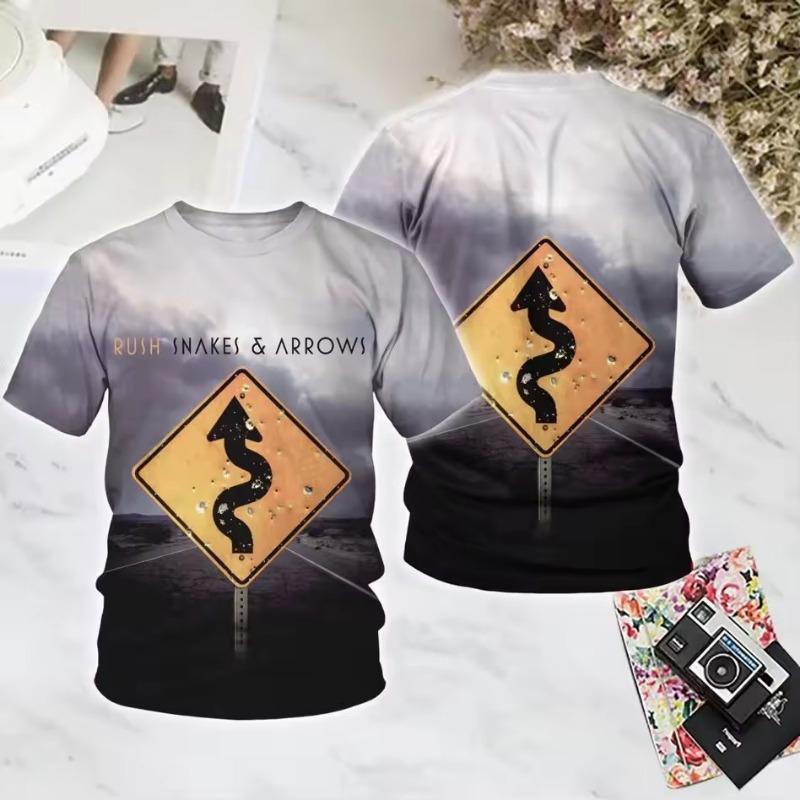 Popular Rock Rush 3D Print T-shirts Summer New Men Women Hip Hop Trend Short Sleeve TShirt Street Loose Casual Oversized Y2k Top