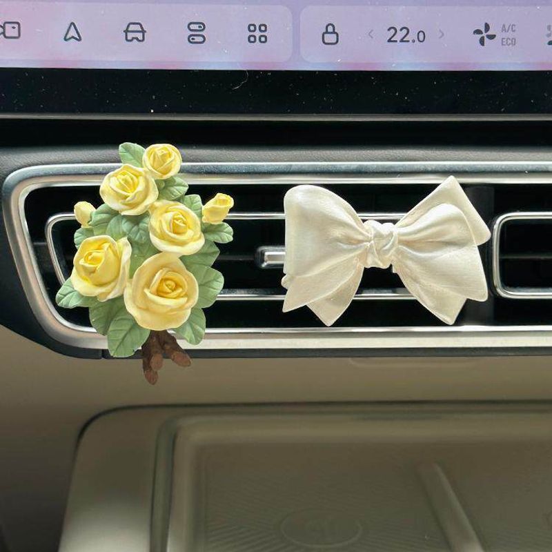Car Air Freshener Rose Diffuser Stone, Elegant Floral Car Vent Decoration Pendant, Light Fragrance Gift with a High-End Feel