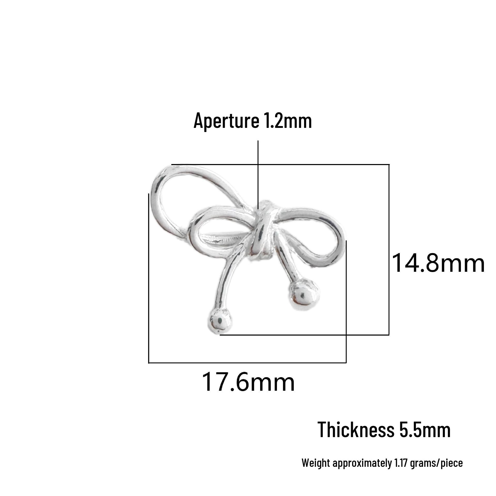 S999 Sterling Silver Bow Pendant Charm for DIY Crystal Bracelet, Necklace, Beading, Weaving, and Rope Silver Accessories Pure Silver 999