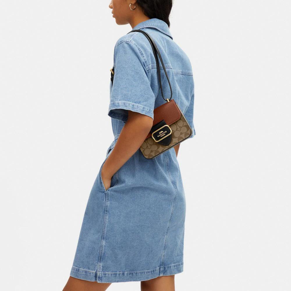 New COACH Morgan 18 Square Crossbody Bag In Colorblock Signature Canvas CL462-IME7V