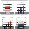 Pant Hanger 4-piece Set, Swing-arm Pants Rack, Space-saving Pant Hanger, 5-layer Non-slip Jeans Hanger