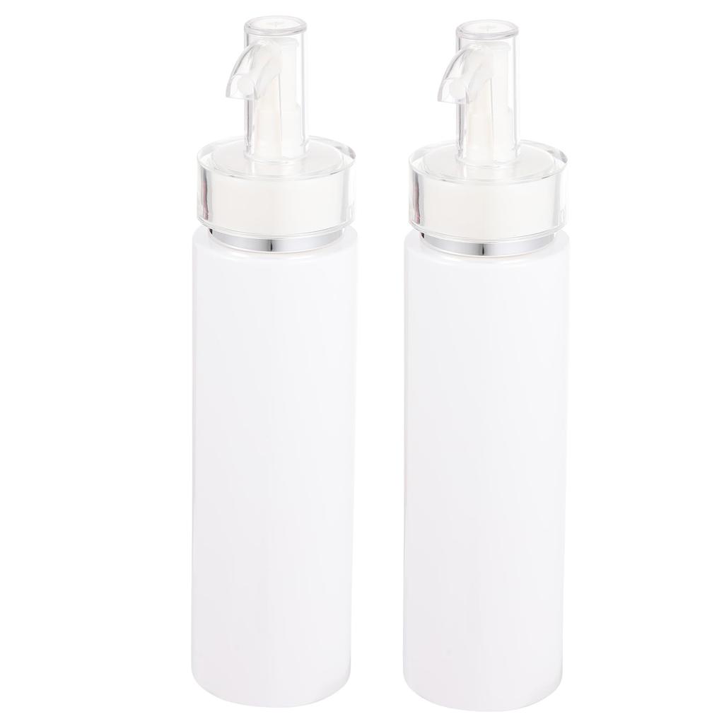 Frcolor Pump Bottles, 200ml, Small Shampoo Bottles, PET Refillable Drop Pump Bottles, Large Capacity, Pack of 2