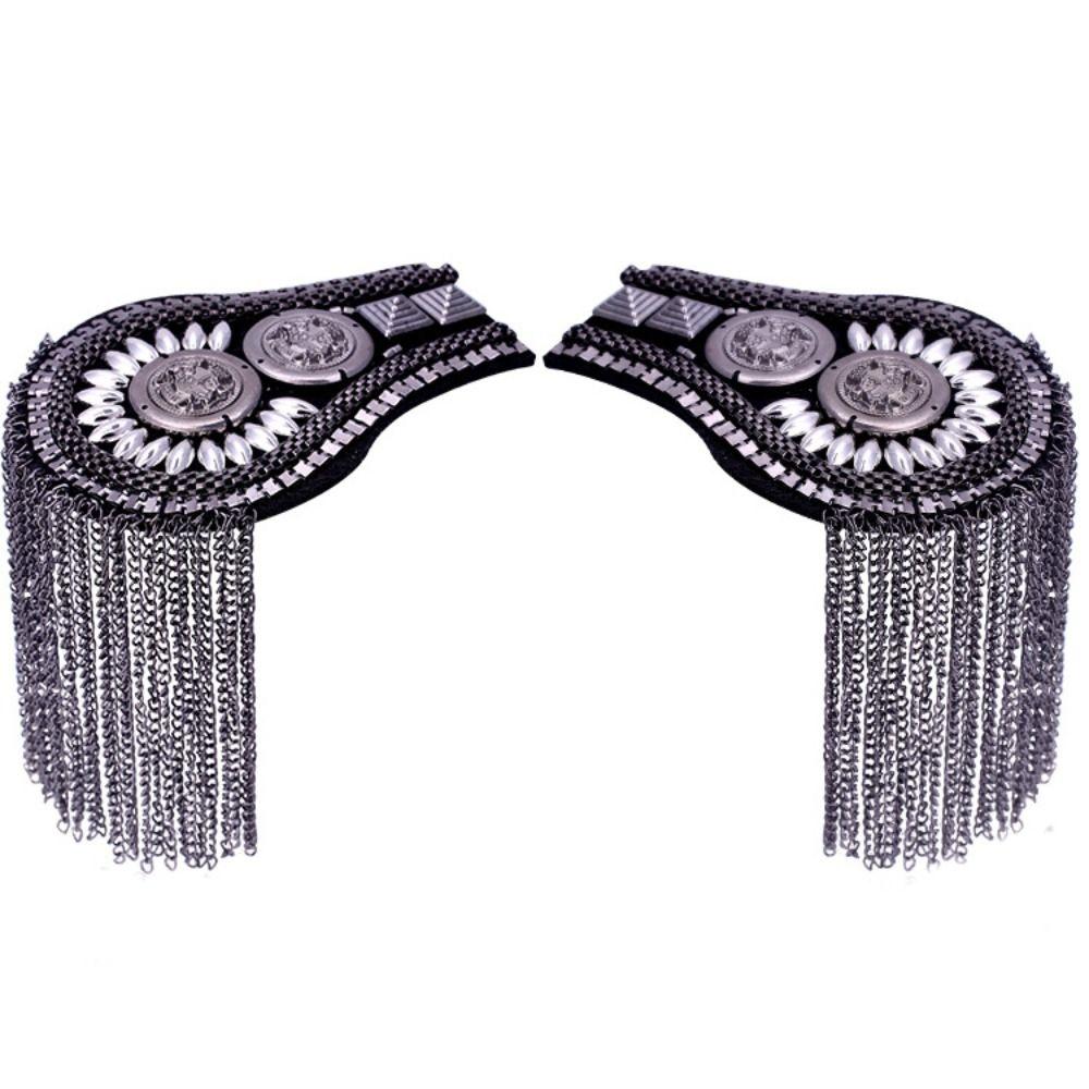 Pin Tassel Chain Epaulettes Zinc Zinc Alloy Tassel Epaulet Clothing Accessories Jacket Vintage Brooch  Men