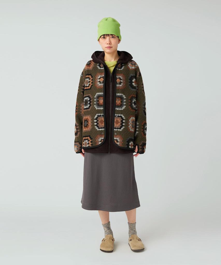 Snow Peak Wool Jacquard Cardigan and Size S JK-25AU024, Men's Women's, Olive,