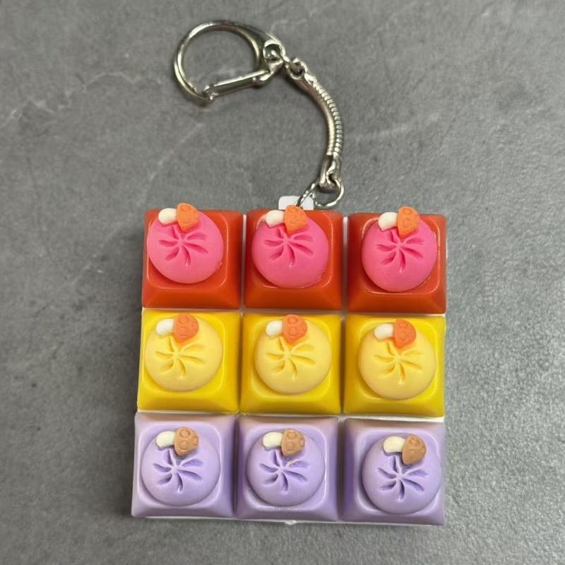 9 Keys Keyboard Fidget Keychain Keyboard Clicker Mechanical Keyboard Keyring Stress Relief Toys Gift For Girlfriend