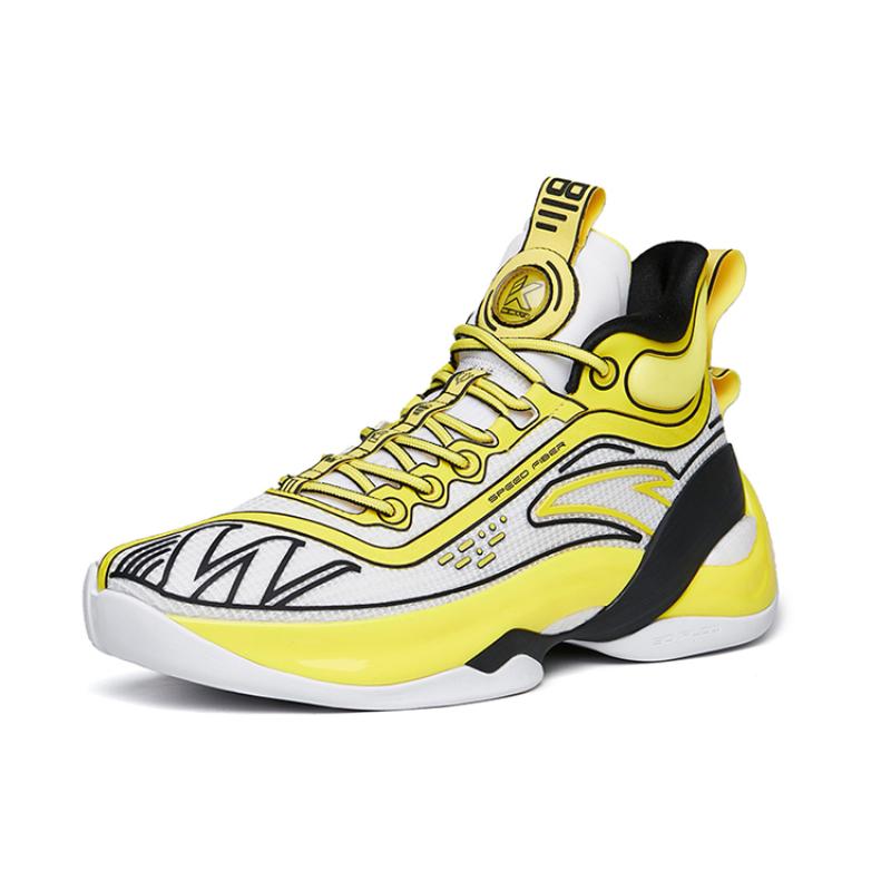 ANTA KT7 Basketball Shoes Men's Mid top Anta White/Fluorescent Jelly Yellow Sneakers 112221101-4