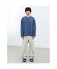 Saendeusaundeu (Unisex) Awning Stripe Long Sleeve T-Shirt Blue
