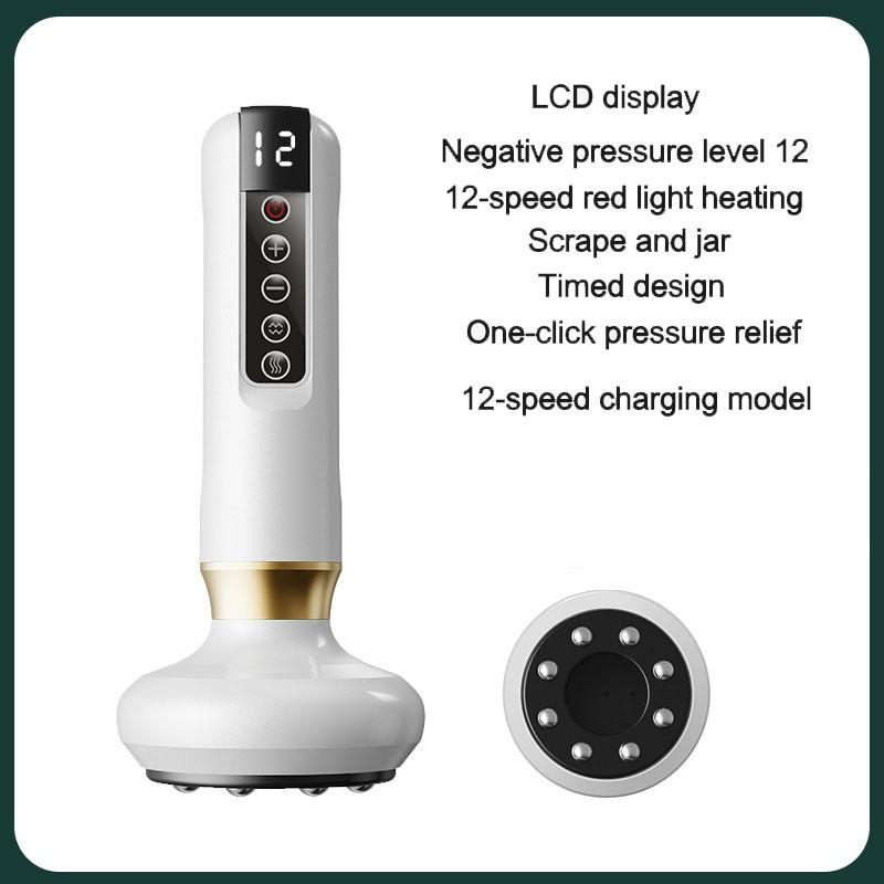 Rechargeable Electric Gua Sha Massager with Heating Vacuum Cupping ABS 304 Stainless Steel