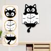 Hanging Clock Wall Ornament Silent Acrylic Animal with Swinging Tail Decorative for Bedroom