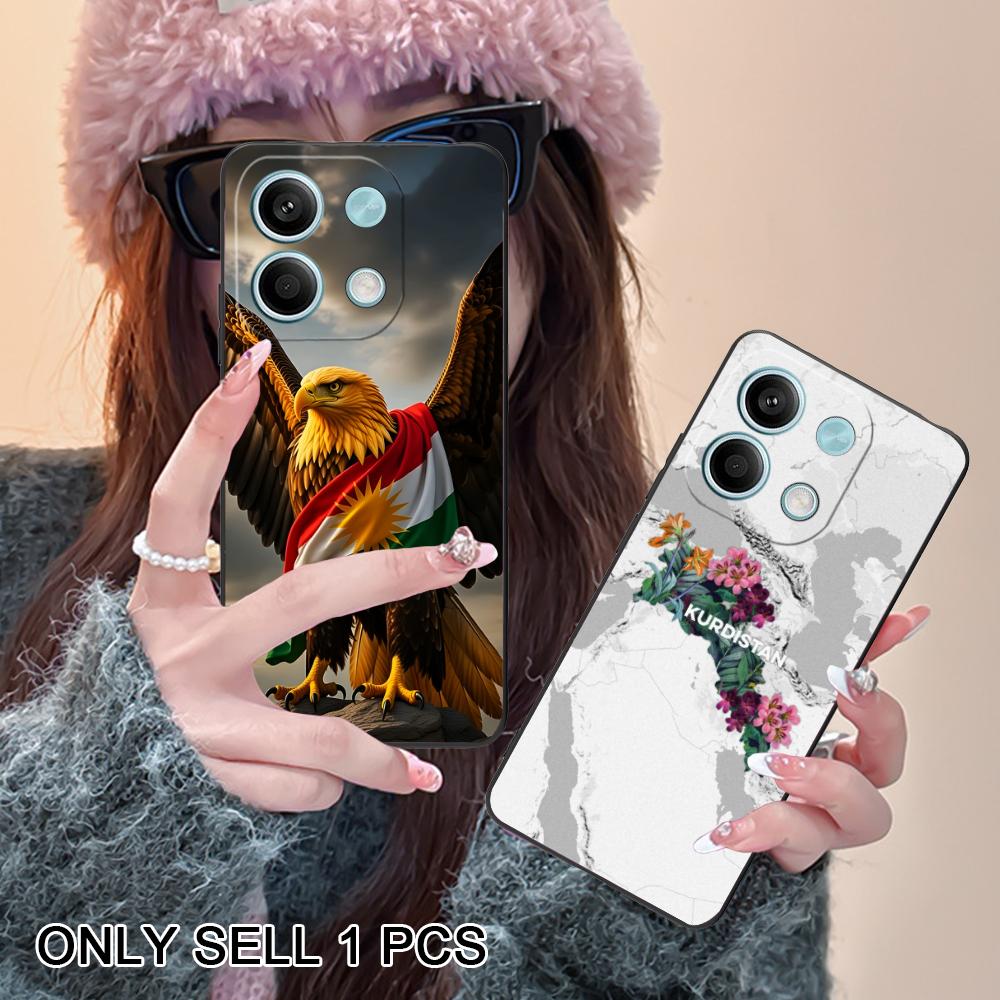 Kurdistan Flag Matte TPU Mobile Phone Case for Xiaomi Redmi 15 14 13 12 A5 3 2 1 C Plus 4G 5G Colorful Printing Cover