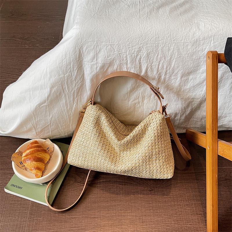 2026 Summer Straw Woven Underarm Bag: Casual Single Shoulder Beach Tote