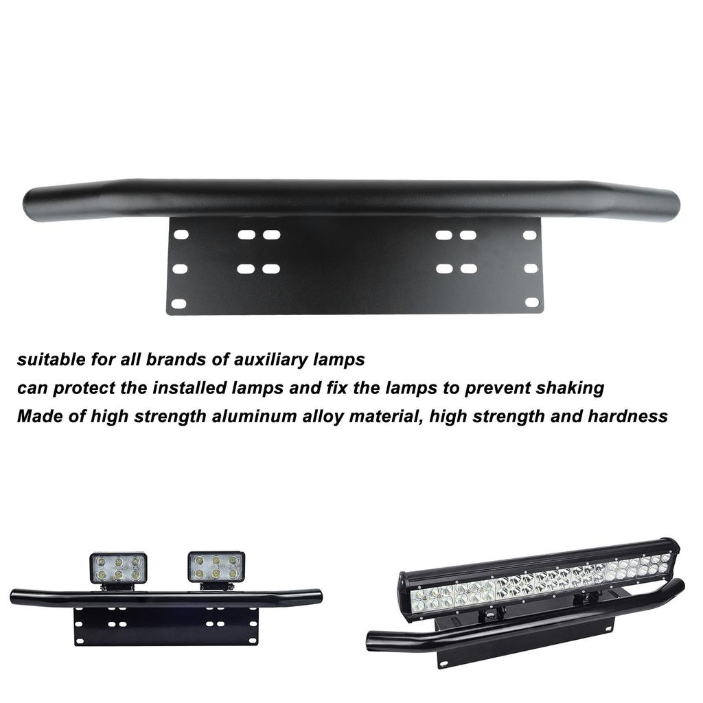 License Plate Lamp Bar Aluminium Alloy Black 60x12x9cm Driving Working Light Base Support for Off Road Vehicle