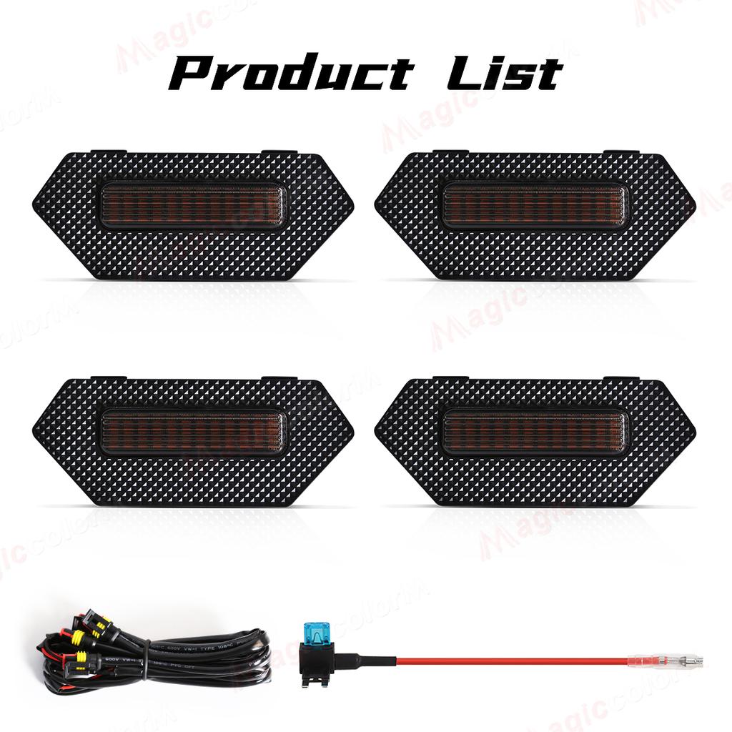 For Toyota Tacoma TRD Pro Trailhunter 2024 Car Front Grille Light LED Yellow Warning Light Daytime Running Lamp Headlight 12V