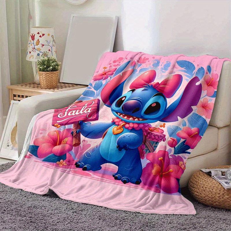 1pc Stitch Printing Blanket - Soft, All-Season Throw for Office Blanket,Personalized Gift with Adorable Cartoon Design