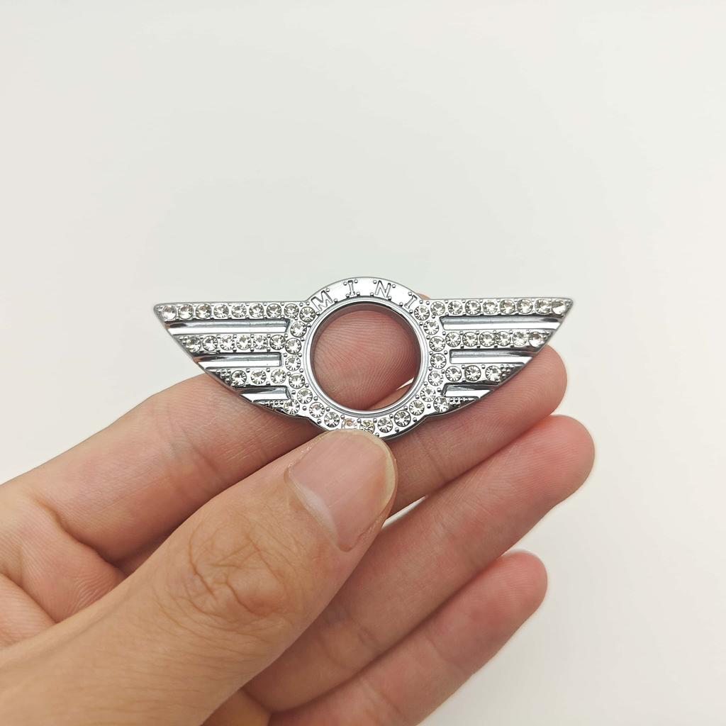 1 Stück Set mit Diamanten Metall Auto Türverriegelungsstift Flügel Emblem Abzeichen Aufkleber Abdeckung für Mini Cooper S F54 F55 F56 F60 R55 usw.