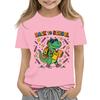 Children's Casual and Fashionable Round-Neck Printed Short-Sleeve Top for Back-to-School