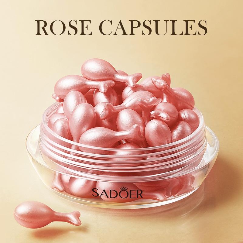

30pcs/box SADOER Snail Rose Capsule Essence Lotion for Moisturizing Repairing Hydrating Brighten Skin Rose