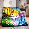1pc Pokémon Evolution Flannel Blanket [Cozy Throw Blanket] For Sofa, Bed, Travel, Camping, Livingroom, Office, Couch, Chair, And Bed