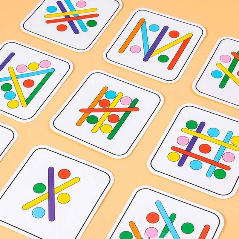 Puzzle Montessori per bambini, gioco di puzzle 3D in legno, bastoncino tangram, forma geometrica ad anello, giocattoli educativi per bambini piccoli