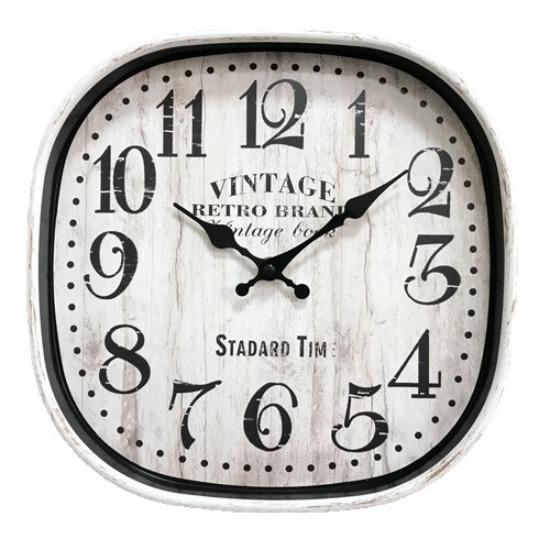 11-inch Antique Brushed Gold Square Wall Clock Living Room Retro Wall-mounted Quartz Clock Wall-mounted Sweep Second Movement