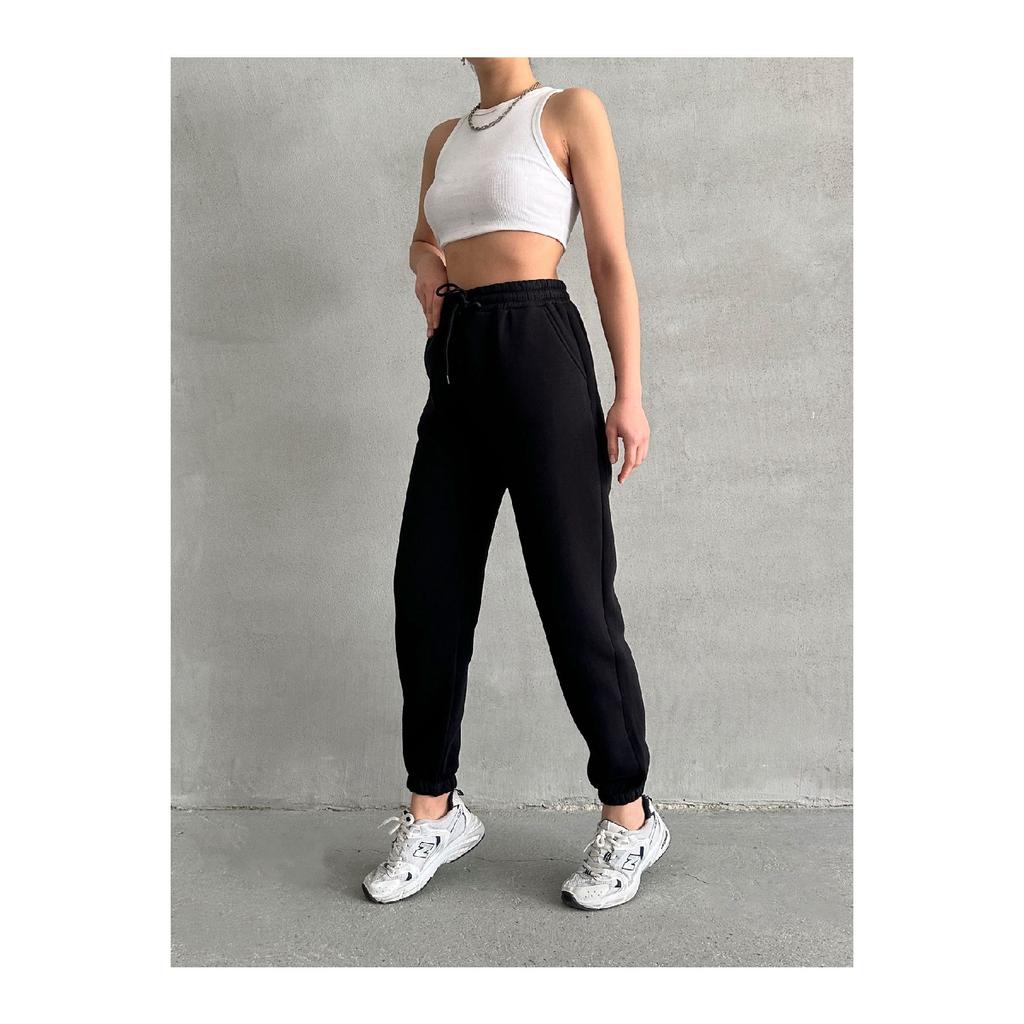 Woman 3 Yarn Fabric Polar Jogger High Waist Service Six