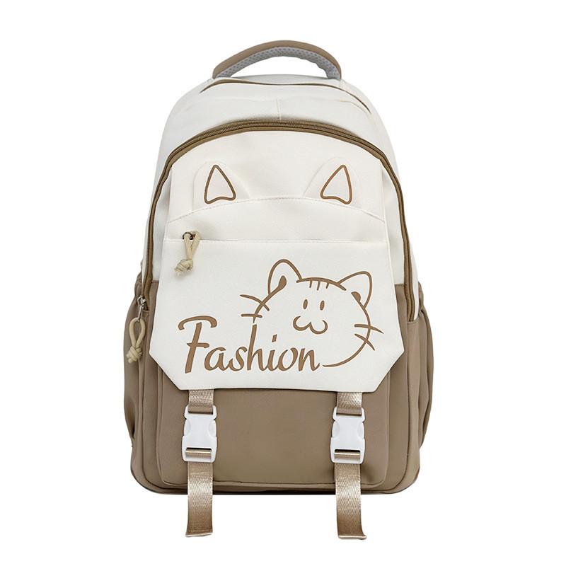 Süßer Katzen-Schülerrucksack für Mädchen aus atmungsaktivem Nylonmaterial für den Schulgebrauch