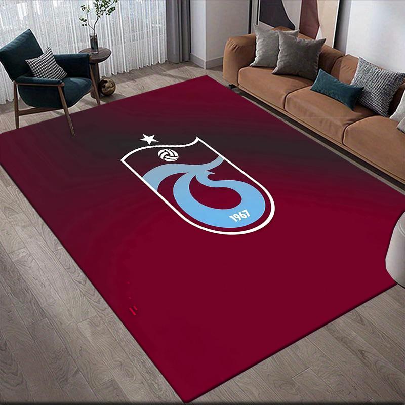 Trabzonspor Flanellmuster Quadratischer Teppich, Läufer, Teppich für Wohnzimmer Schlafzimmer Sofa Spielzimmer Dekor, Rutschfeste Fußmatte