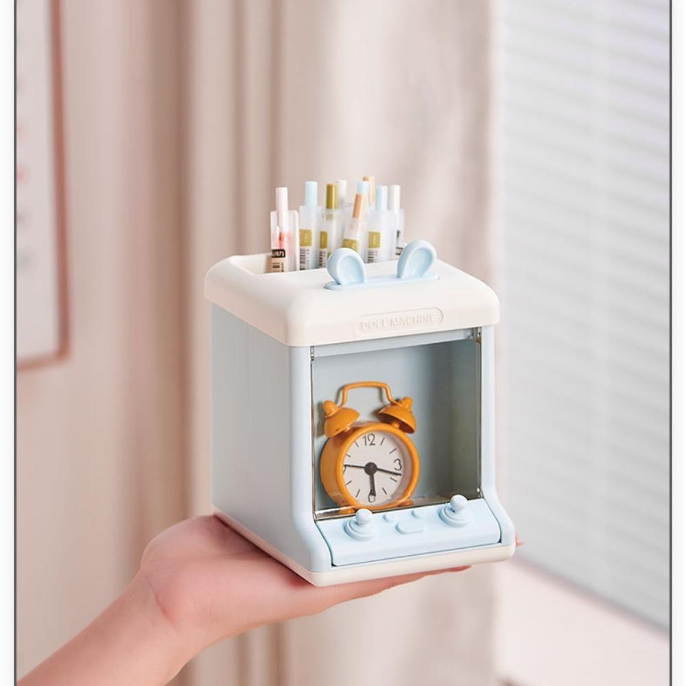 Multi Grid Penholder Table Decoraction Cartoon Brush Holder Stationery Container Drawer Organizer Storage Rack Storage Box