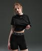 BORN TO WIN W Symbol B Coolever Crop T-Shirts [Black]