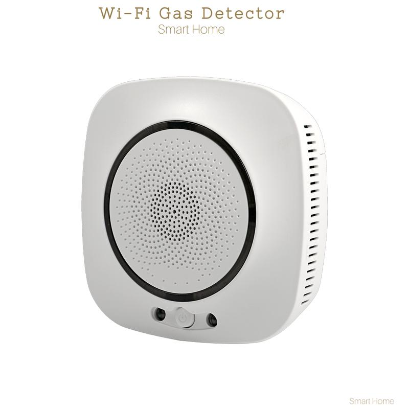 90-220Vac EU Plug WIFI Natural Gas Detector Tuya APP Push Message Coal Gas Sensor LPG Alarm NC/NO Relay Shut Off DN10/15 Valve