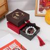 Tassel Heritage Jewelry Storage Box with Gold Silver Ornament Design