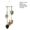 Handmade Bohemian Hanging Tapestry, Wooden Beads Woven Cotton Rope Leaf Tapestry, Living Room Bedroom Wall Art Decoration