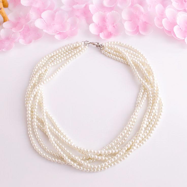 French Glass Pearl Necklace Small Grain Ladies Vintage Court Clavicle Chain Cheongsam Collar Sweater Chain Bridal Necklace