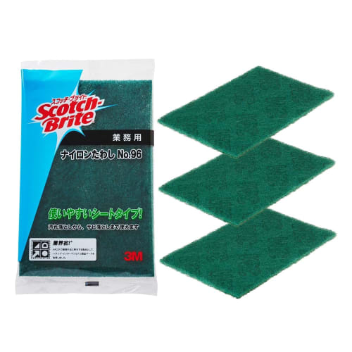 [.co.jp Exclusive] 3M Scotch-Brite No. 96 BST Nylon Scrubber, Professional Grade, Large, 3-Pack