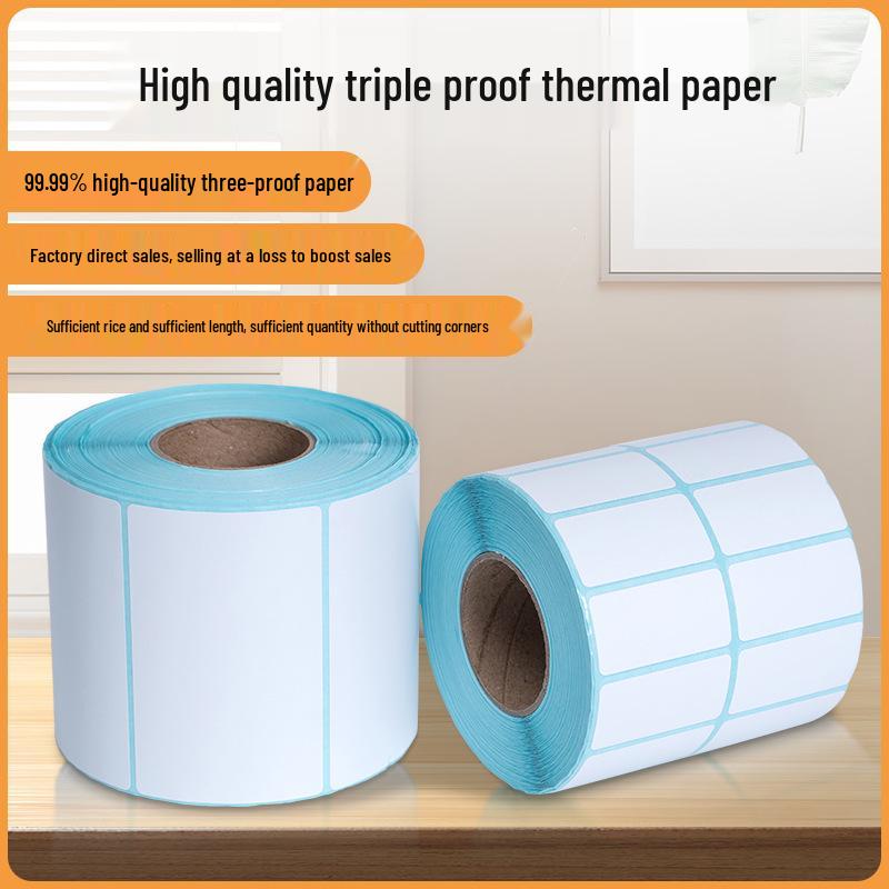 Durable Self-Adhesive Thermal Label Paper for Electronic Scales - Barcode Stickers (Sizes: 80x60, 50x40, 30)