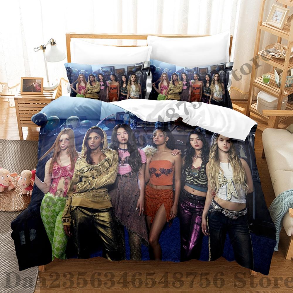 

Новий Комплект Постільної Білизни KATSEYE Односпальний Twin Повний Queen King Розмір Комплект для Ліжка Доросла Спальня Комплекти з Підковдрами Аніме Комплект Постільної Білизни US Twin(172x218cm)