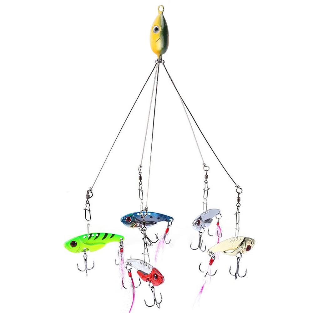 5 Arms Alabama Umbrella Jig Head Fishing Rig Bait Fishing Lures With Snap Swivels(3#)