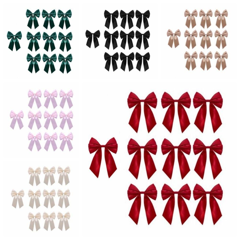 10Pcs Solid Color Christmas Bowknot DIY Christmas Decorative Bow Wedding Party