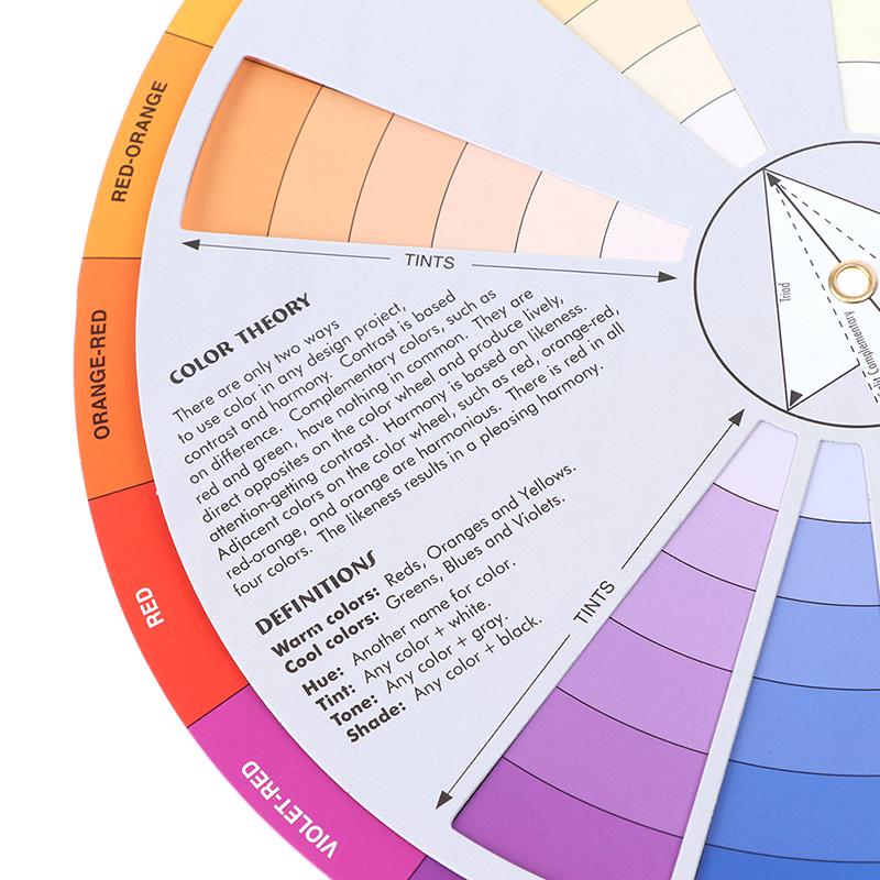 Paper Card Color Mixing Wheel Ink Round Central Circle Rotates Tattoo Nail