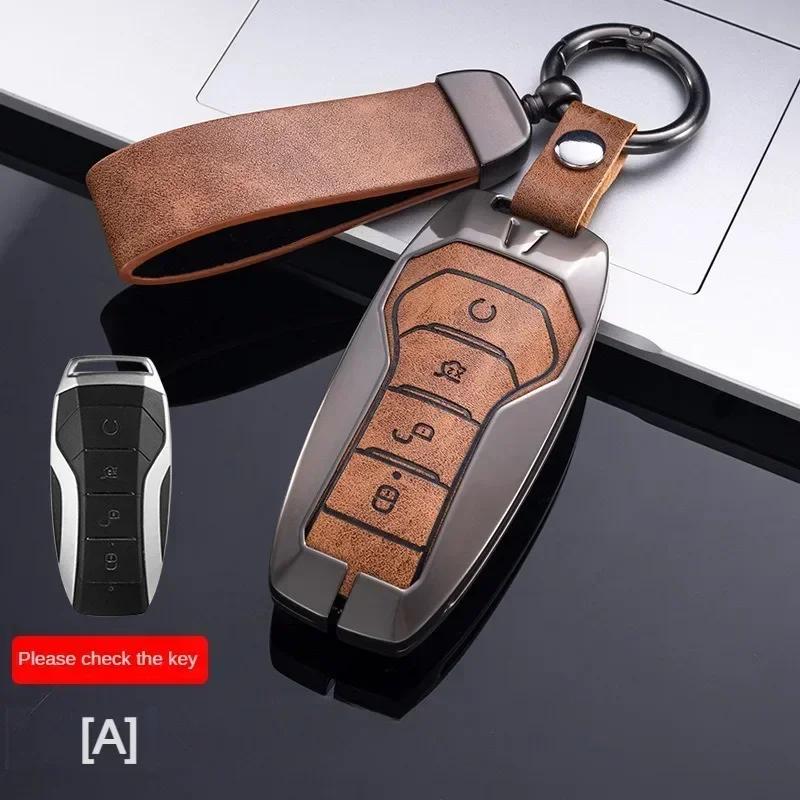 Car Key Protective Case Leather Metal Case Car Remote Smart Key Case for BYD Song Plus Atto 3 Han EV Tang DM Qin Seal Dolphin