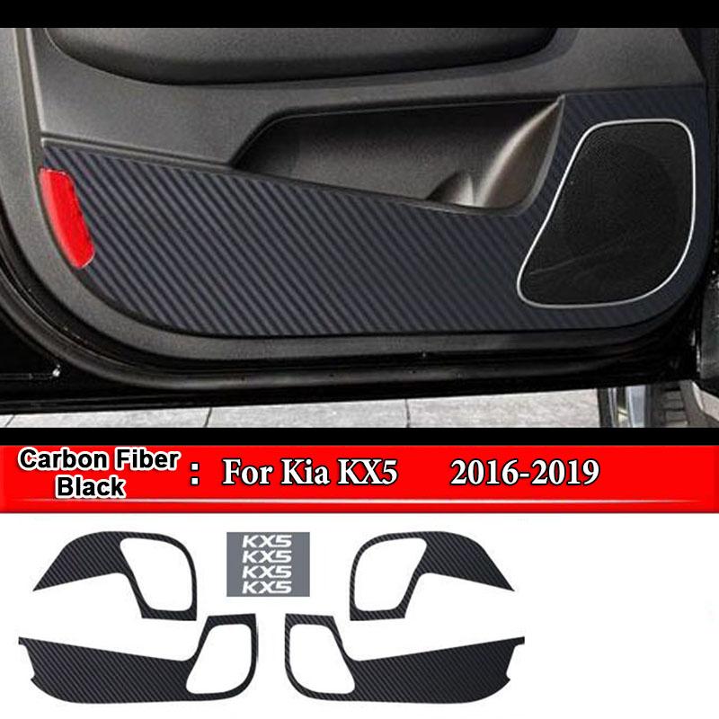For Kia Sportage K2 K3 K4 KX3 K5 KX5 KX7 Car Inner Door Anti Kick Pad Carbon Fiber Patterned Pad Stickers Protective Accessories