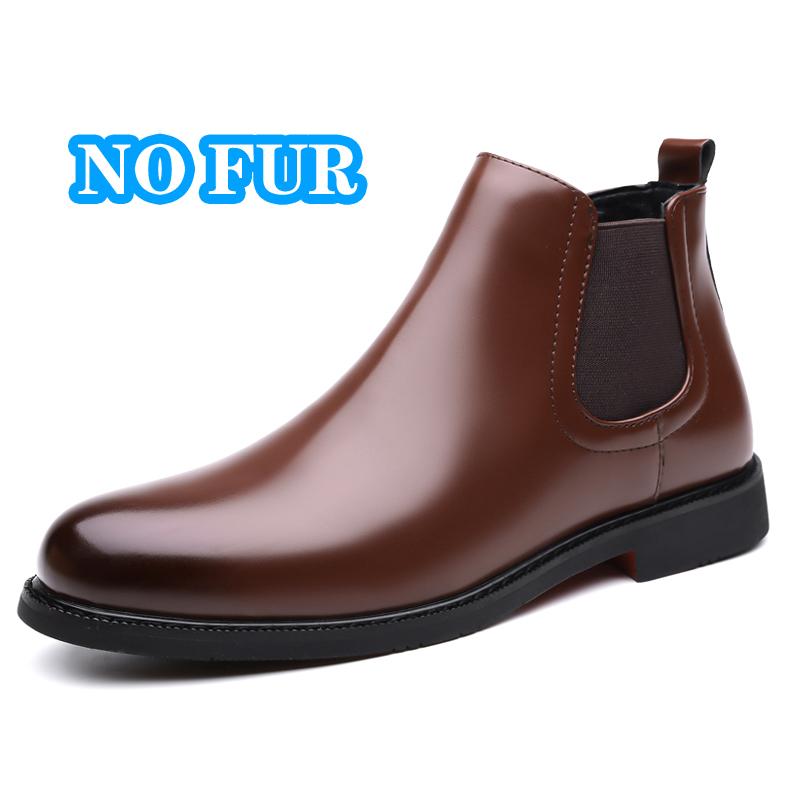 

Men s Casual Leather Chelsea Boots New Design High Top Shoes Pointed Toe Business Shoes Classic Comfy Ankle Boots Botas 38