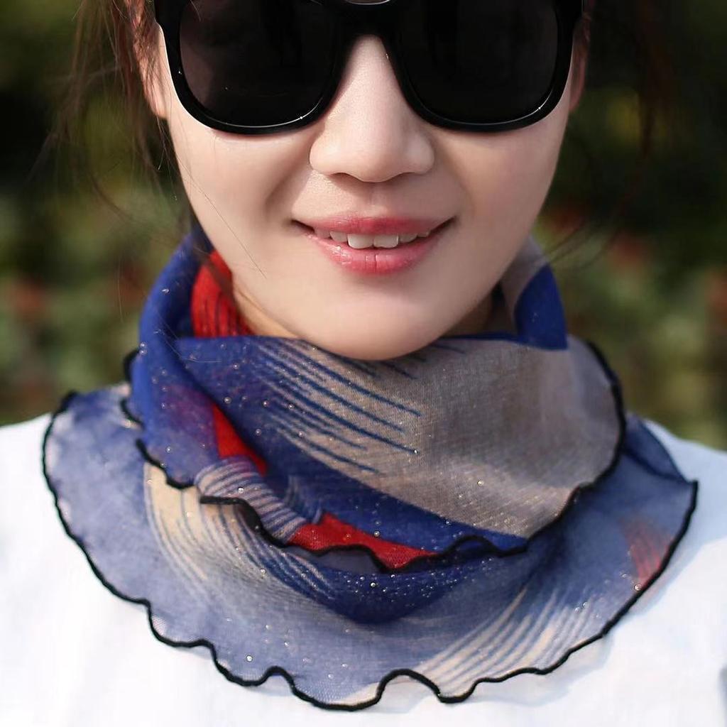 Kvinner Solkrem Skjerf Halsmaske Sommer UV-beskyttelse Pustende tynn maske Utendørs silkeskjerf