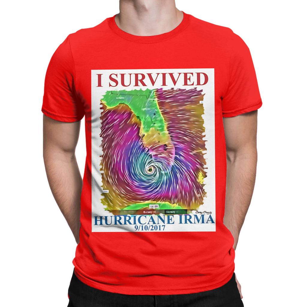 I Survived Hurricane Irma Funny Graphic 100 Cotton Tshirt Hurricane Tees Tops For Unisex