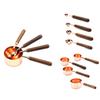 4pcs Liquid Ingredients Measuring Spoons Cups Walnut Handle Portable Bartending Gadgets