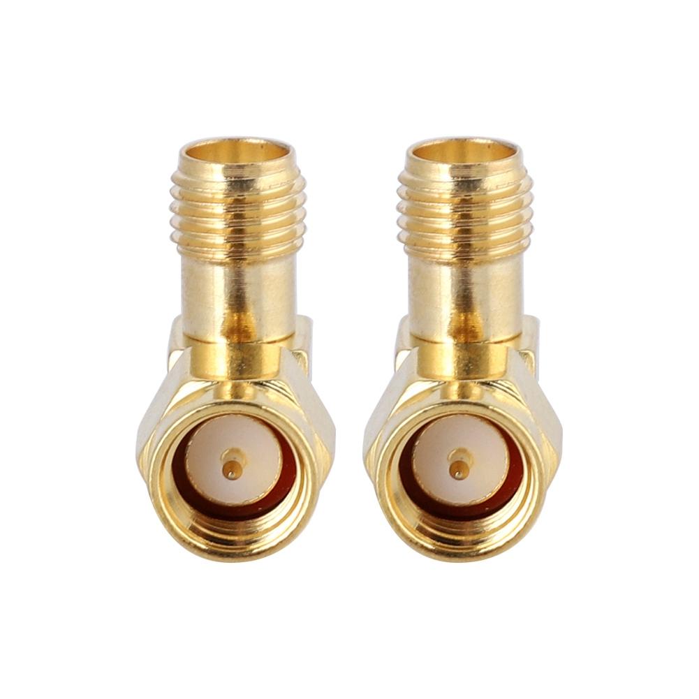 2PCS SMA Female to SMA Male Right angle Adapter RF Coaxial Adapter Converter Connector