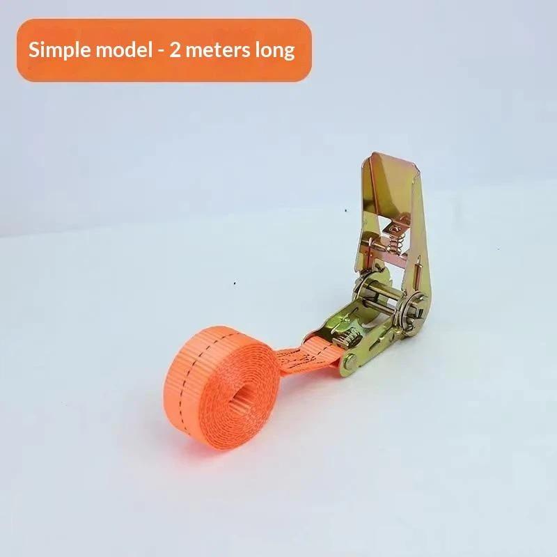 Strong Ratchet Tie Down Cargo Straps Heavy Duty Metal Buckle Adjustable for Securing Snowboard Ski Gear Road Trip Use