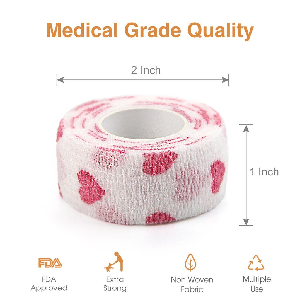 12 Rollen Vet Wrap Kohäsive Bandagen Großpackung Selbstklebende Bandage Wrap Selbsthaftende Bandage Vlies für Hunde Haustiere
