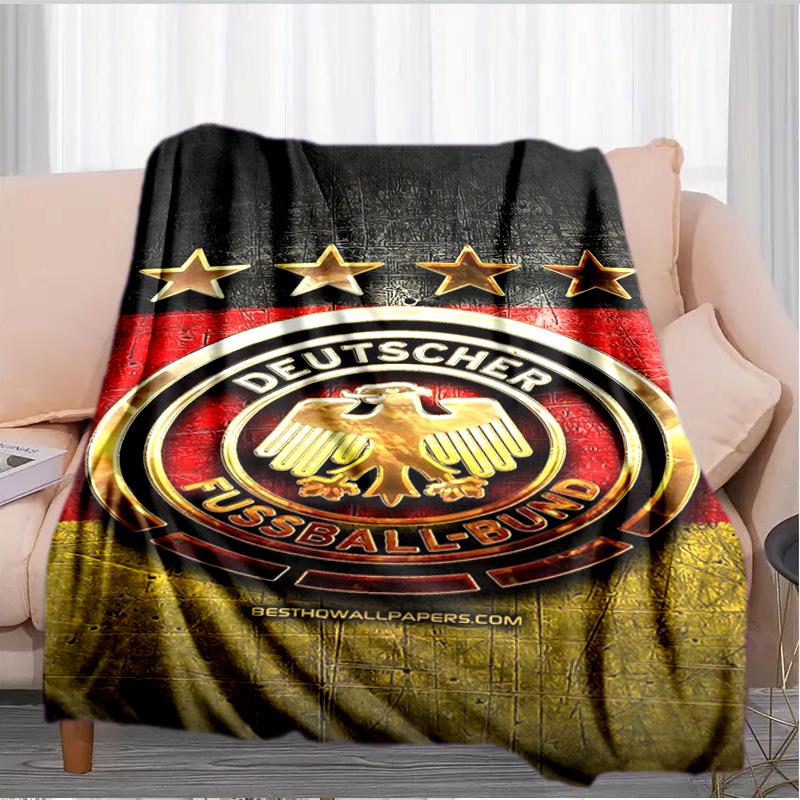 Germany Football Emblem Printed Throws Blanket Soft Flannel Blankets for Couch Bed Gifts for Men Women Picnic blanket Christmas gifts